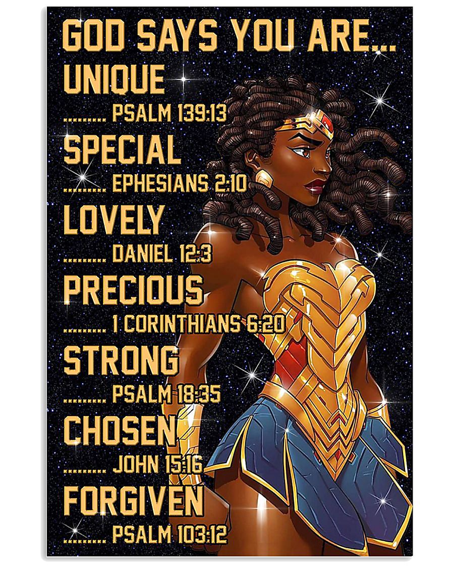 Black wonder woman god says you are poster 11x17 Poster