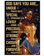 Black wonder woman god says you are poster 11x17 Poster front