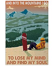 Snowboard And into the mountains I go poster 11x17 Poster front