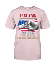 Papa The Man The Myth The Bad Influence Shirt Premium Fit Mens Tee tile