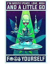 Alien yoga I'm mostly peace love high poster 11x17 Poster front