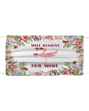 Cloth mask flamingo will remove for wine Cloth face mask front
