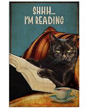 Black cat shhh I'm reading poster 11x17 Poster front