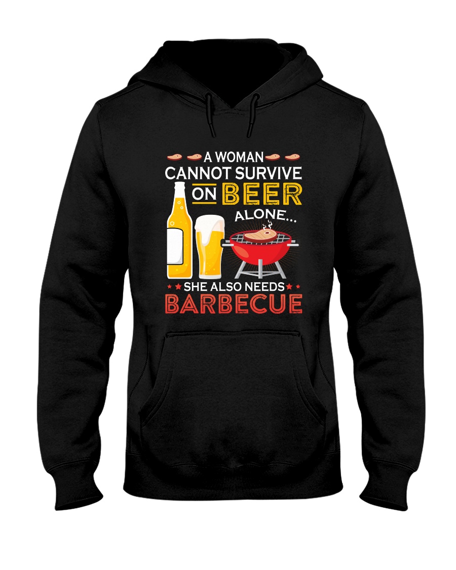 A Woman Cannot Survive on Beer Alone Hooded Sweatshirt