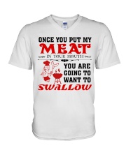 LOVE BARBECUE FOOD White Edition V-Neck T-Shirt thumbnail