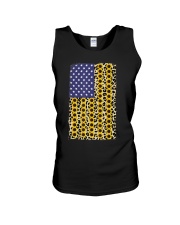 American Flag Leopard Sunflowe Unisex Tank thumbnail