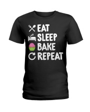 Eat Sleep Bake Repeat Bakery Funn Ladies T-Shirt thumbnail