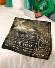 To My Daughter - Never fell that You are Alone Small Fleece Blanket - 30" x 40" aos-coral-fleece-blanket-30x40-lifestyle-front-07a