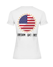 Price of Freedom - Gold Star - Design on Back Premium Fit Ladies Tee back