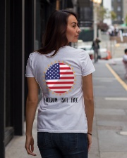 Price of Freedom - Gold Star - Design on Back Premium Fit Ladies Tee lifestyle-women-crewneck-back-1