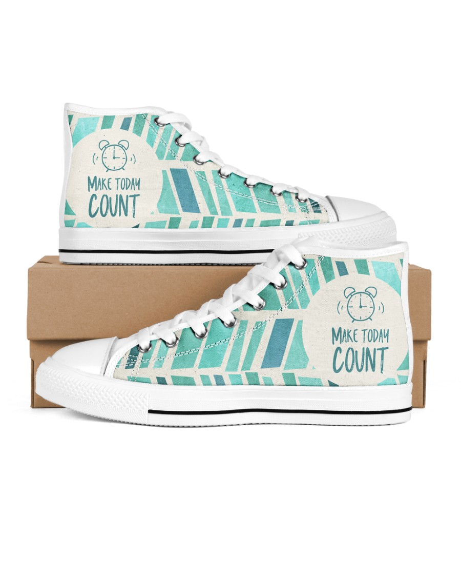 Make Today Count Men's High Top White Shoes