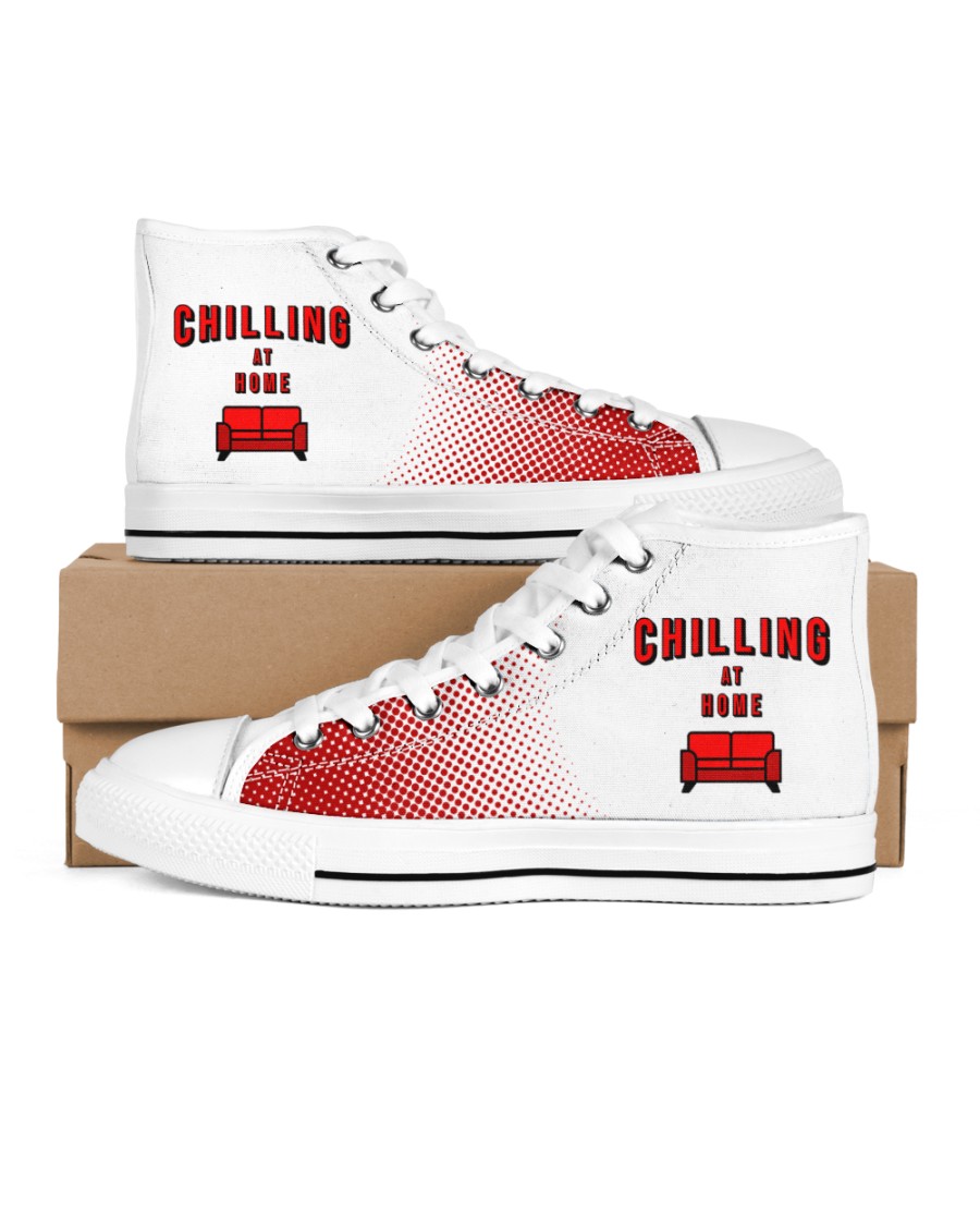 Chilling at Home Men's High Top White Shoes