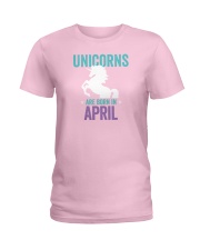 Unicorns Are Born in April Ladies T-Shirt thumbnail