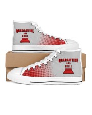 Quarantine and Chill Men's High Top White Shoes inside-left-outside-left