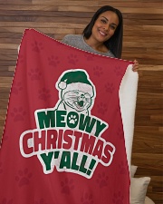Meowy Christmas You All Sherpa Fleece Blanket - 50" x 60" aos-sherpa-fleece-blanket-50x60-lifestyle-front-09b