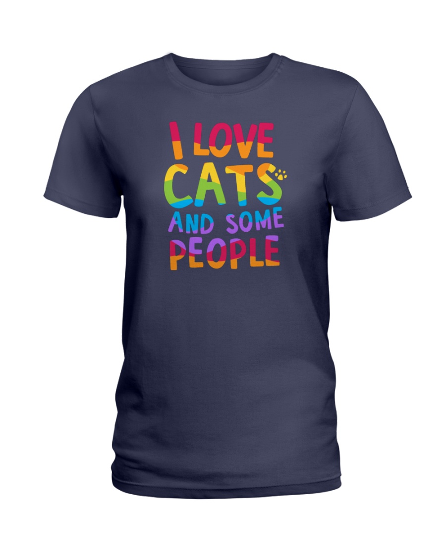 I Love Cats And Some People Ladies T-Shirt