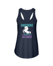 Unicorns Are Born in October Ladies Flowy Tank thumbnail