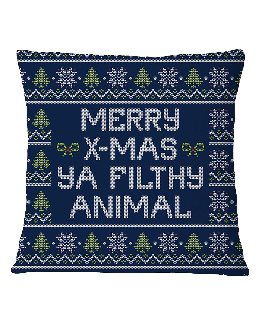 Merry Christmas Ya Filthy Animal Square Pillowcase