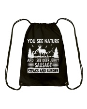 You See Nature And I See Deer Jerky Sausage Steaks Drawstring Bag tile