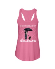BE KIND TO MY BLACK CAT Ladies Flowy Tank tile
