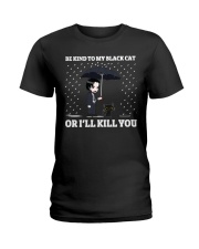 BE KIND TO MY BLACK CAT Ladies T-Shirt tile