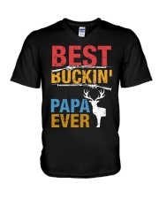 BEST BUCKIN PAPA EVER V-Neck T-Shirt thumbnail