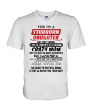 Stubborn Daughter V-Neck T-Shirt thumbnail