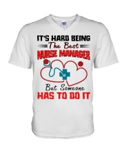 Hard Being Best Nurse Manager Gift For Nurse Boss V-Neck T-Shirt tile