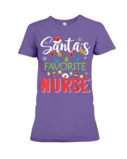 Santa's Favorite Nurse Xmas Christmas Gift Nursing Premium Fit Ladies Tee tile