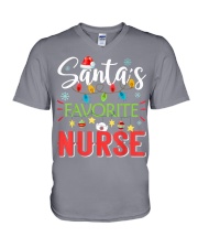 Santa's Favorite Nurse Xmas Christmas Gift Nursing V-Neck T-Shirt tile