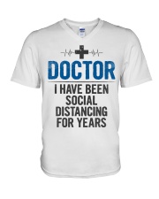 Doctor Social Distancing V-Neck T-Shirt tile