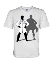 Men Doctor Hero Superhero During Pandemic Gift V-Neck T-Shirt tile