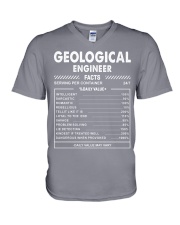 Geological Engineer Fact V-Neck T-Shirt tile