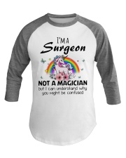 I'm A Surgeon Not A Magician Surgery Unicorn Gift Baseball Tee tile