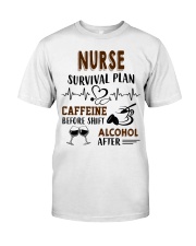 Nurse Survival Plan Caffeine Alcohol Premium Fit Mens Tee thumbnail