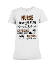 Nurse Survival Plan Caffeine Alcohol Premium Fit Ladies Tee thumbnail