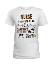 Nurse Survival Plan Caffeine Alcohol Ladies T-Shirt thumbnail