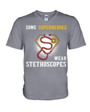 Superheroes Wear Stethoscopes Doctor Nurse V-Neck T-Shirt tile