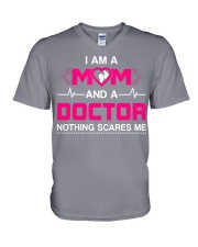 Mom and A Doctor Nothing Scare Me V-Neck T-Shirt tile