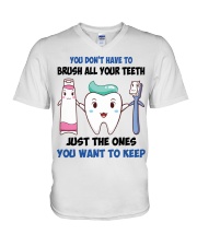 You Dont Have To Brush Dental V-Neck T-Shirt tile