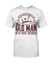Never Underestimate Old Man With Vinyl Records Premium Fit Mens Tee tile