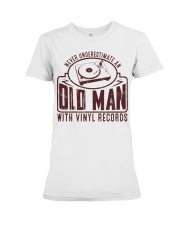 Never Underestimate Old Man With Vinyl Records Premium Fit Ladies Tee tile