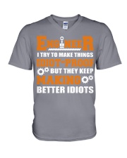 Engineer I Try To Make Things Funny Engineering V-Neck T-Shirt tile