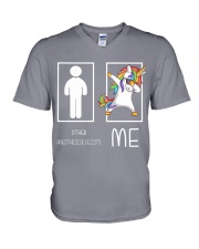 Other Anesthesiologists Me Unicorn Dabbing V-Neck T-Shirt tile