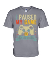 I Paused My Game to Be Here V-Neck T-Shirt tile