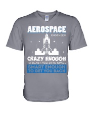 Aerospace Engineer Smart And Crazy Funny V-Neck T-Shirt tile
