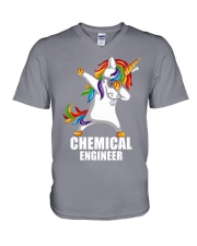 Chemical Engineer Unicorn Dabbing V-Neck T-Shirt thumbnail