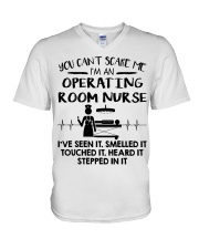 Operating Room Nurse You Cant Scare Me V-Neck T-Shirt tile