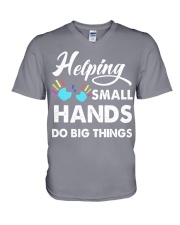 Helping Small Hands V-Neck T-Shirt tile