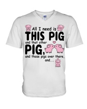All I Need Is Pig V-Neck T-Shirt tile